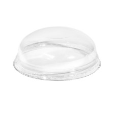 Plastmasas kupolveida vāciņi ar caurumu salmiņam, caurspīdīgi, ø95mm, PET (800 gab./kastē)