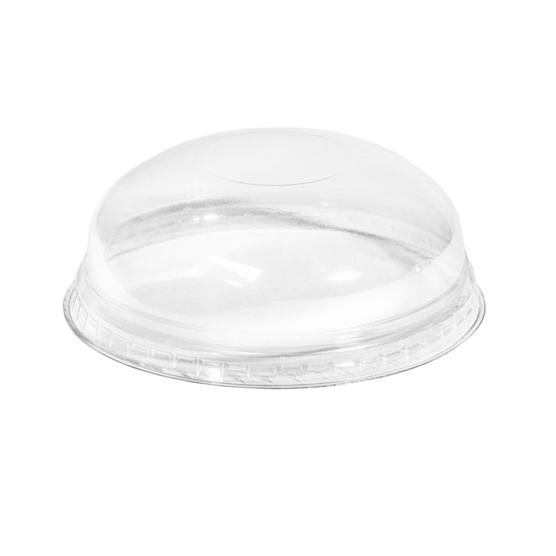 Plastmasas kupolveida vāciņi ar caurumu salmiņam, caurspīdīgi, ø95mm, PET (800 gab./kastē)