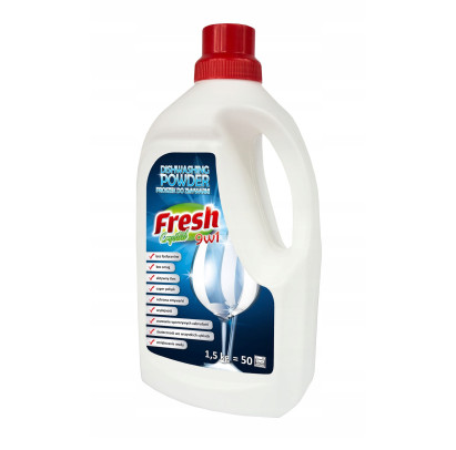 FRESH CRYSTAL pulveris trauku mazgājamām mašīnām 50 mazgāšanas reizēm, 1,5 kg