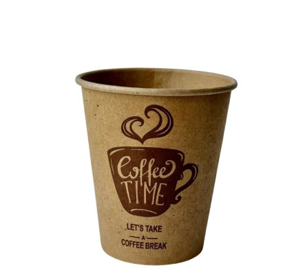 COFFEE TIME papīra glāzes 360 ml 1 slānis 12 oz kraft diametrs 90 mm, 50 gab