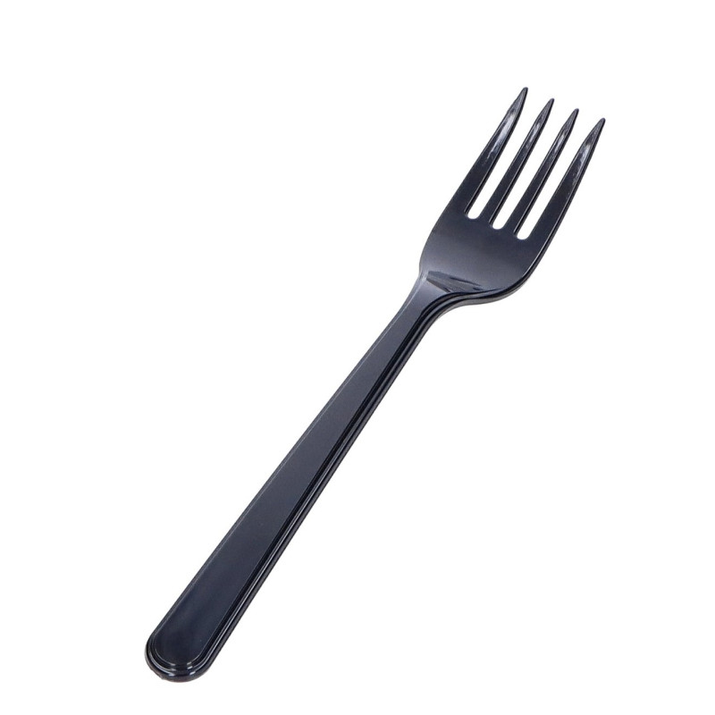 Dakšiņas, plastmasas, melnas, daudzreizlietojamas, PS, 18cm, 50.gab., (40iep/kastē)