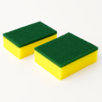 Sūklis ar abrazīvu, 140x90x30mm, dzeltens/zaļš