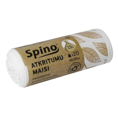 Atkritumu maisi 15L, 40x50 cm, balti, 10mikr, HDPE, MULTIPACK, 20gab/rul, 100rul/kastē