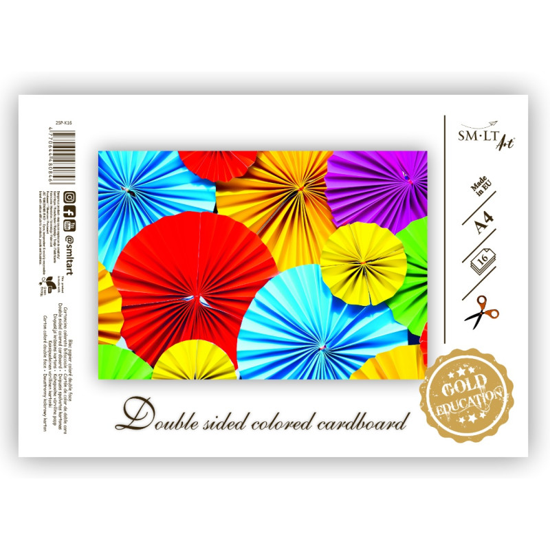 Krāsains kartons A3, 16 lapas (16 krāsas)