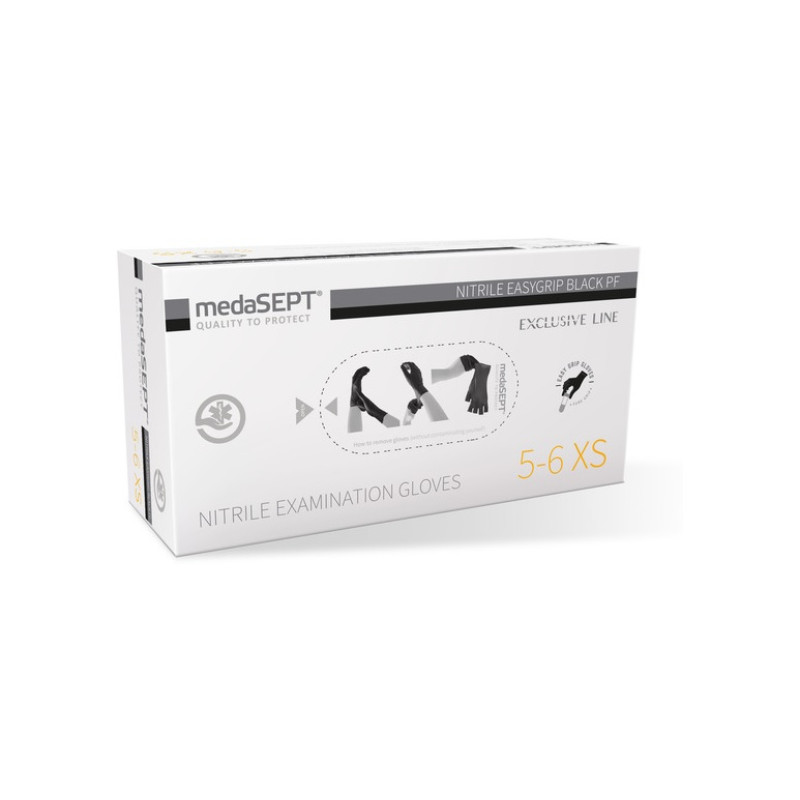 Nitrila cimdi MESASEPT, bez pūdera, melni, M izmērs, 100gab