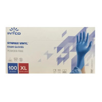 Vinila cimdi, zilii, XL izmērs, 100gab