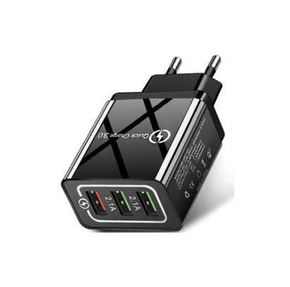 Uzlādes ierīce 3 x USB QC 3.0 Blackmoon