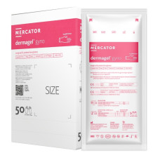 Lateksa cimdi sterili ginekoloģiskie MERCATOR, viegli pūderi, 7.5(M) izmērs, 50cm
