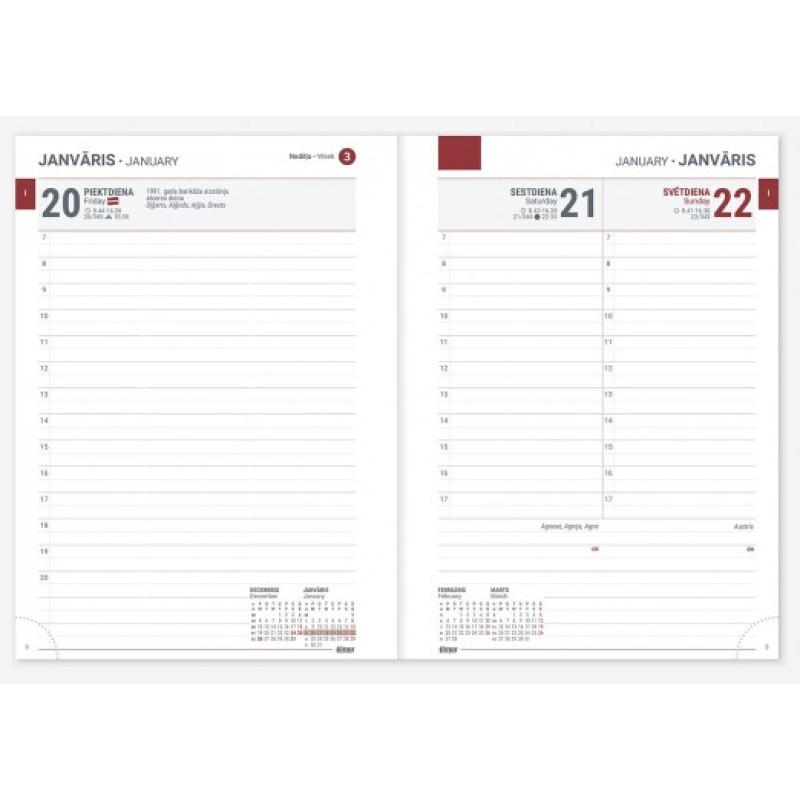 Dienasgrāmata Tempo Diena Design White Dream, Timer, 2026g.