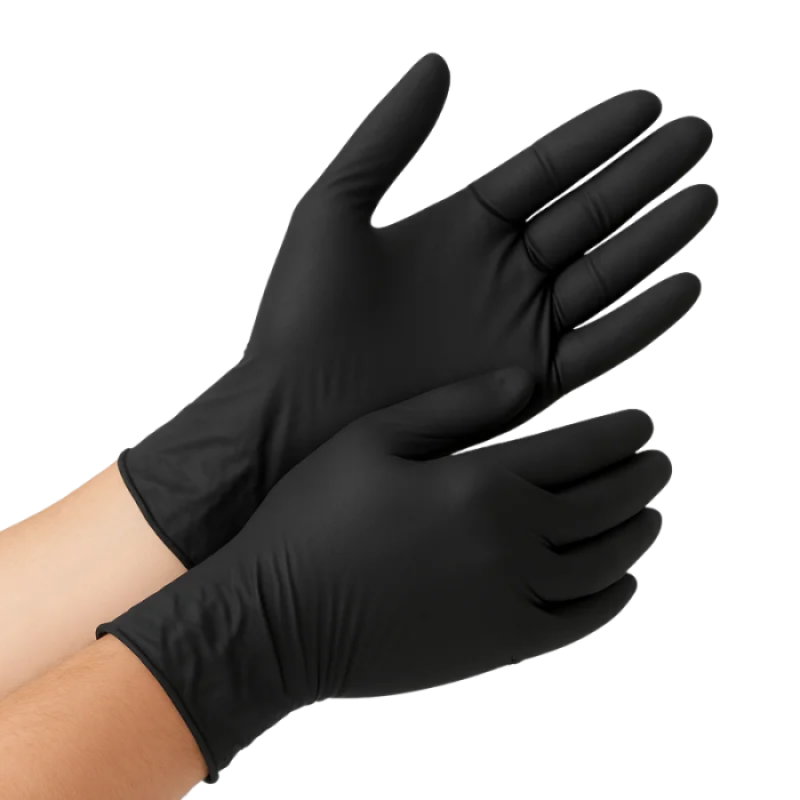 Nitrila cimdi HQ, bez pūdera, melni, L izmērs, 100gab