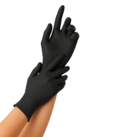 Nitrila cimdi PRO, bez pūdera, melni, M izmērs, 100gab