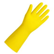 Gumijas cimdi ar kokvilnu MULTI PURPOSE, dzeltenie, 400mik, S izmērs, 30cm, pāris