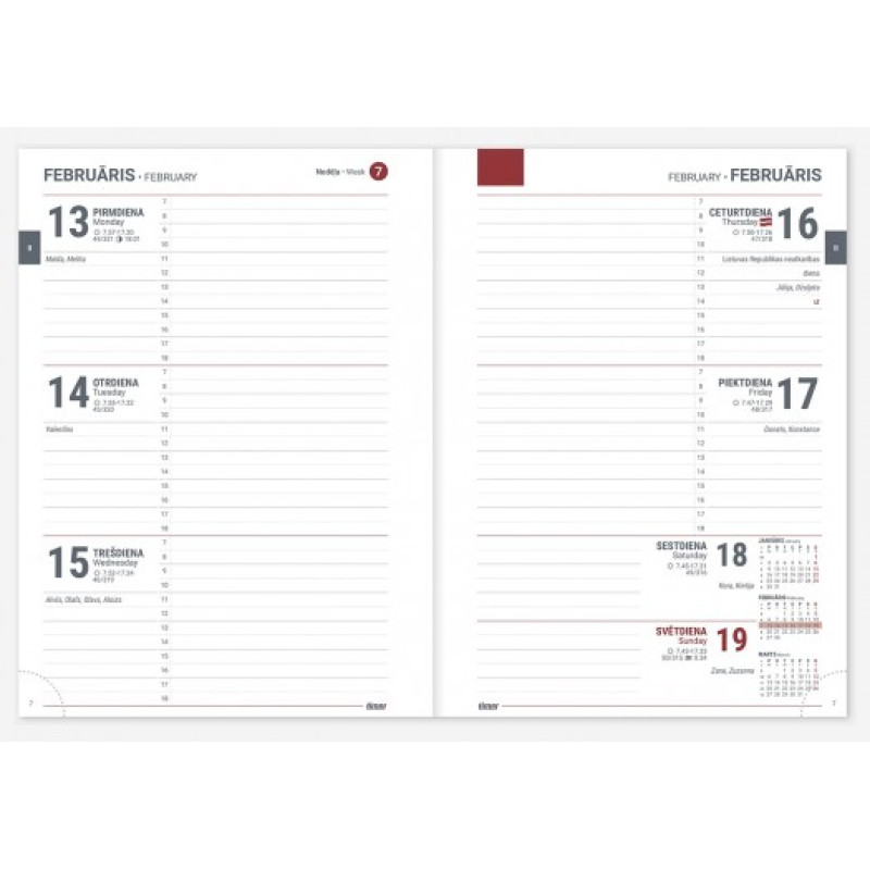 Dienasgrāmata Tempo Nedēļa, smilškrāsas, Timer, 2026g.