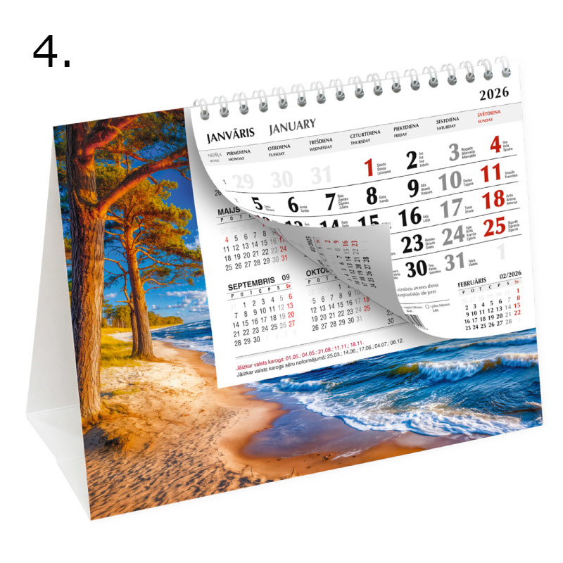 Galda kalendārs PYRAMID, 2 valodās, 2026g. (MOS62051)