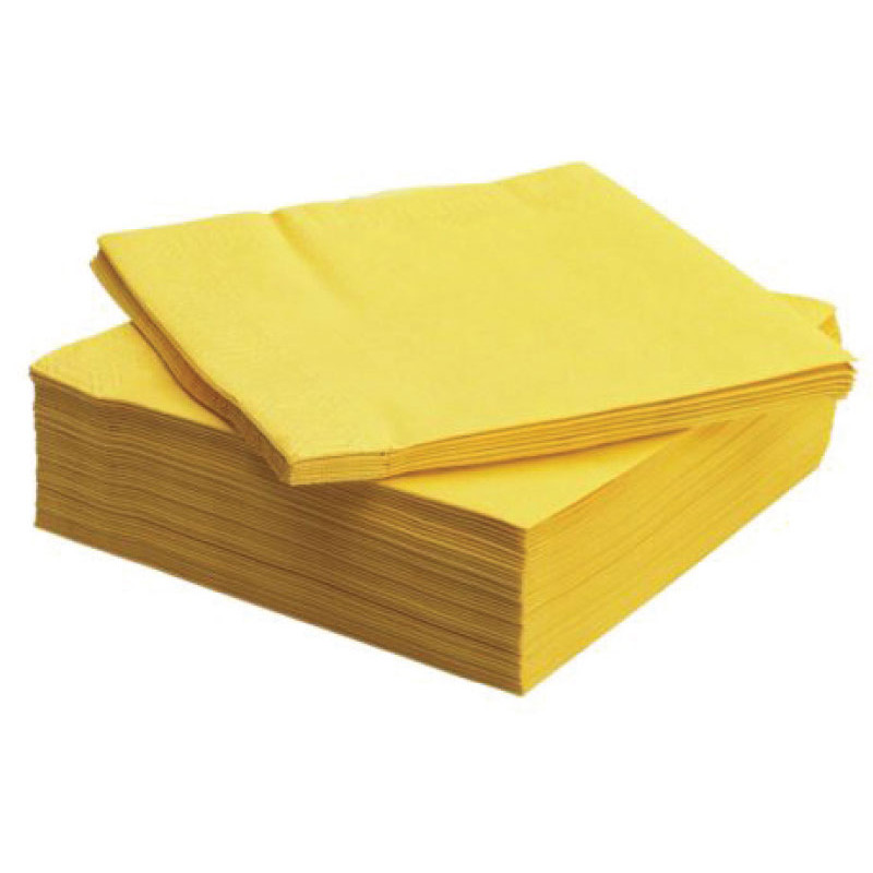 Papīra salvetes 33/3/250gb, dzeltenas, (6iepak/kastē)