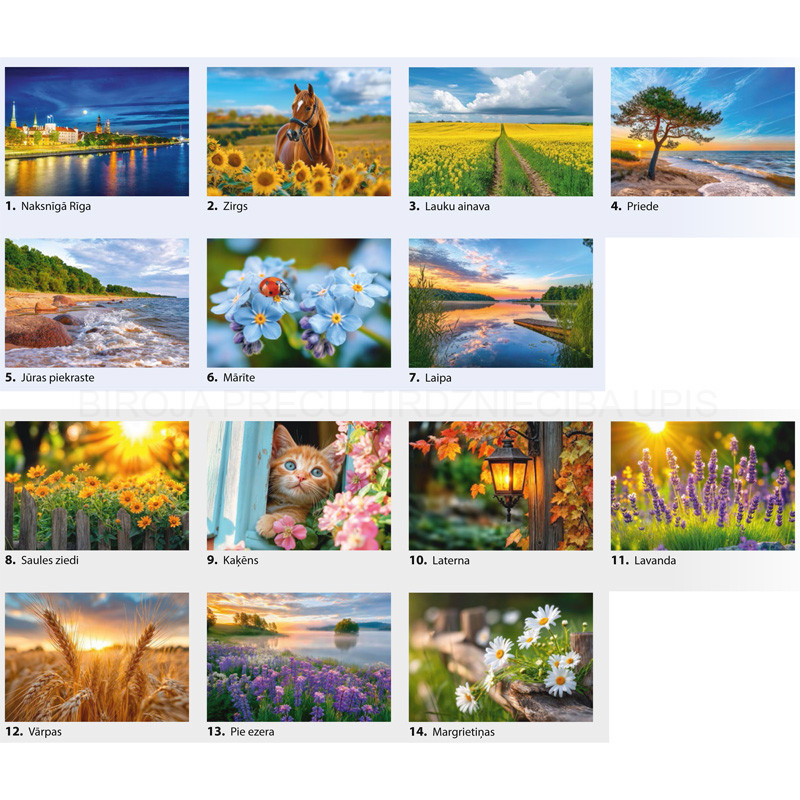 Kalendārs sienas Standart 3 daļas ar metāla spirālem 2026g. (MOS62010)