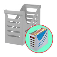 Iekaramo failu turētājs, pelēks