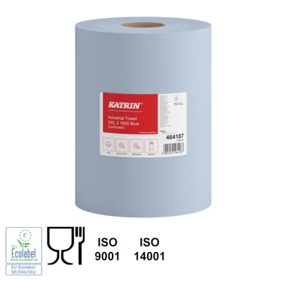 Industriālais papīrs XXL 2 slāņu 360m, blue Katrin