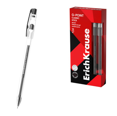 Pildspalva gēla G-Point, 0.38mm melna ErichKrause