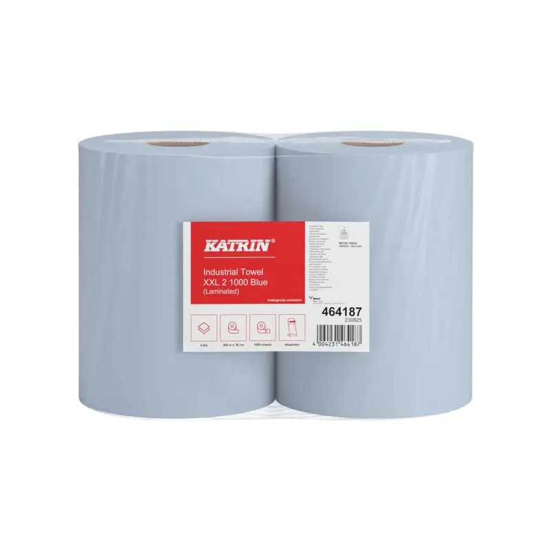 Industriālais papīrs XXL 2 slāņu 360m, blue Katrin