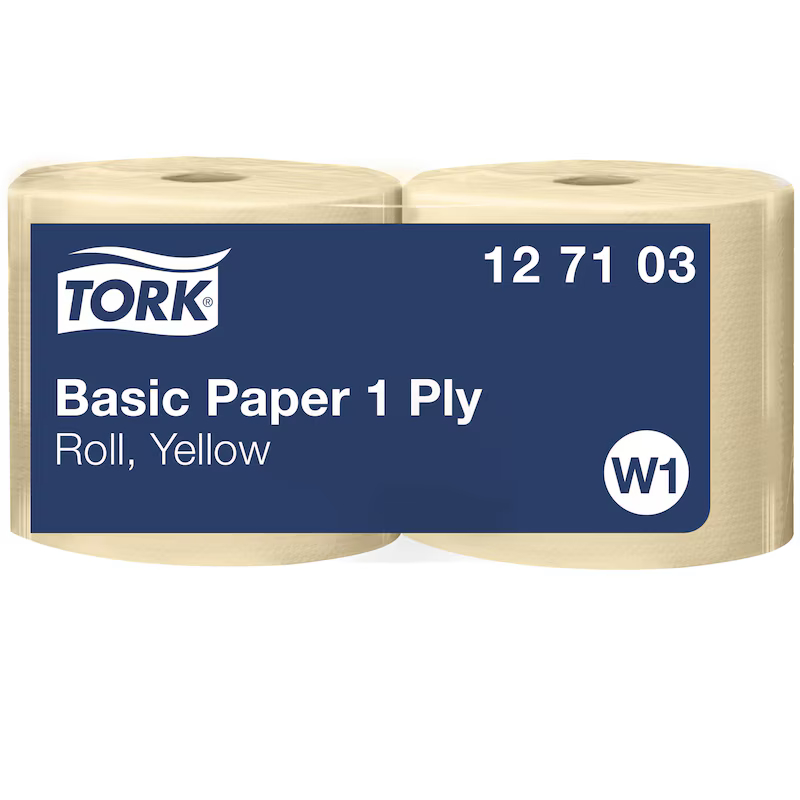 Industriālais papīrs TORK BASIC, W1, 1-kārt 1190m, dzeltens, platums 24cm ( 2gab/iep)