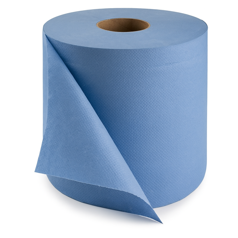 Industriālais papīrs BOBINA BLU, zils, 3-slāņu, celuloze, 192m, d-26cm, 800 loksnes