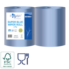Industriālais papīrs, SUPER BLUE, zils, celuloza, 2 slāņi, d.- 29 cm, 340 m, 1000 lock., 3