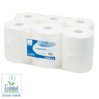 Roku dvielis, Euro Mini Matic white Plus, celuloze, 130m, 2 slāņi, ø14,7cm, h18,1cm, (1 ie