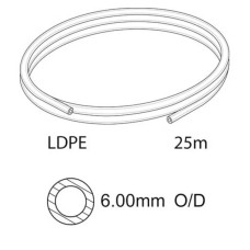 Polietilēna šļūtene 6 mm O/D x 25  m Natural