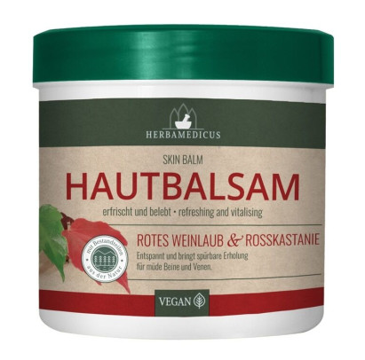 HERBAMEDICUS balzams ķermenim ar sarkano vīnogu lapu un zirgkastaņas efektu, 250 ml