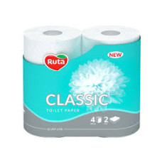 Tualetes papīrs RUTA Classic, 4 ruļļi, 2 slāņi,