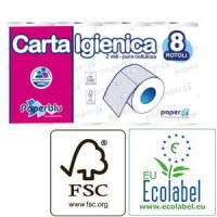 Tualetes papīrs PAPERBLU, celuloze, 2-slāņu, 8 ruļļi, 17,75 cm, 16m, ø10cm, 9,3 x 10,5 c