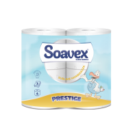 Tual. papīrs, stand, iep.4ruļļi x170 lok x12cm,20,4m, 3 kārt.16g/m2, SOAVEX PRESTIGE (9 ie