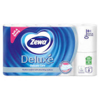 Tualetes papīrs ZEWA Deluxe Delicate Care 3 kārtu, 8 ruļļi