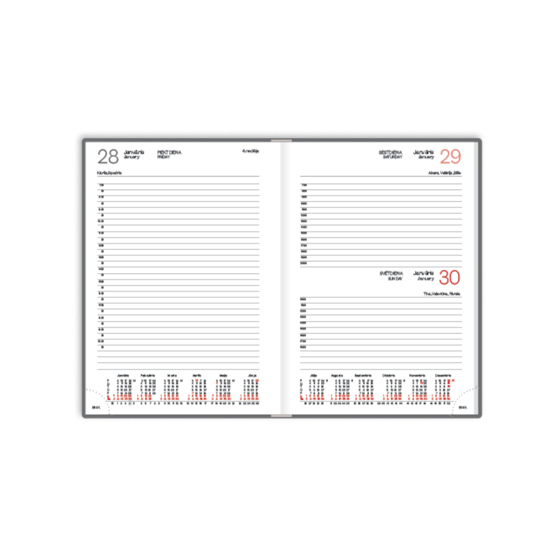 Dienasgrāmata Manager Soft, mākslīgā āda, zils, 2026g.