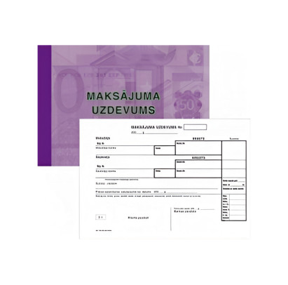 Maksājuma uzdevums A5 3-slāņu 25 komplekti