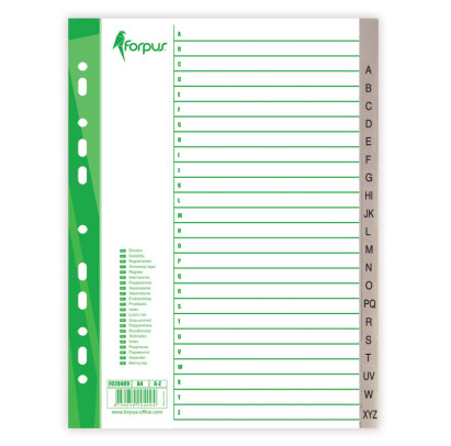 Sadalītājs dokumentiem A-Z plastikāta A4, Forpus