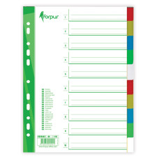 Sadalītājs dokumentiem Forpus 1-10 krāsains A4