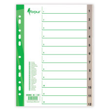 Sadalītājs dokumentiem Forpus 1-12 plastikāta A4