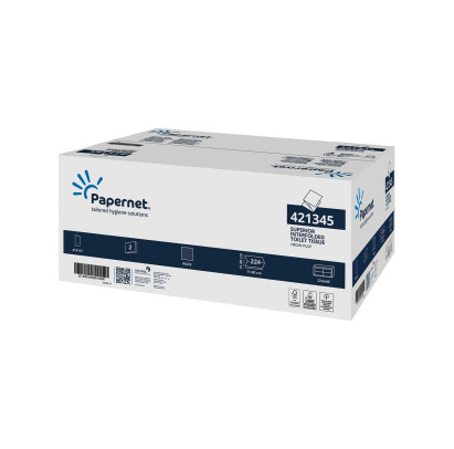 Tualetes papīrs PAPERNET Superior Virgin, 2-slāņu, V-veida,224 loksnes (11x21cm), 18g/m2