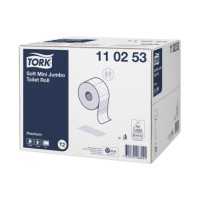Tualetes papīrs Mini Jumbo Premium T2 TORK, 2-kārt,170m, 850lok, h-9.7cm, s.d.5.9cm (12gab