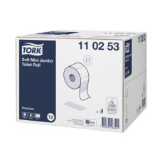 Tualetes papīrs Mini Jumbo Premium T2 TORK, 2-kārt,170m, 850lok, h-9.7cm, s.d.5.9cm (12gab