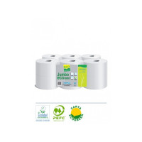 Tualetes papīrs ECOGREEN Jumbo ECO Mini, rullis, 2-slāņu, neperforēts, pārstrādātā celuloz