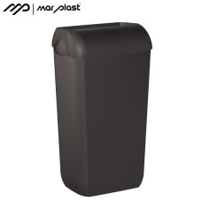 Atkritumu tvertne 23L ar vāku un maisiņa turētāju, 742 Vesuvian, melna, Marplast