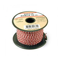 Notāra diegs 50mx1mm sarkana -balta krāsā