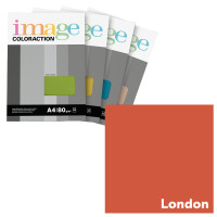 Krāsains papīrs A4, 50 loksnes, 80g/m2, koraļļu sarkana krāsa, Image Coloraction