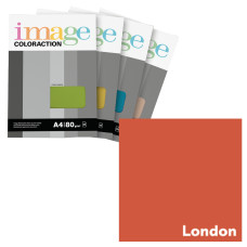 Krāsains papīrs A4, 50 loksnes, 80g/m2, koraļļu sarkana krāsa, Image Coloraction