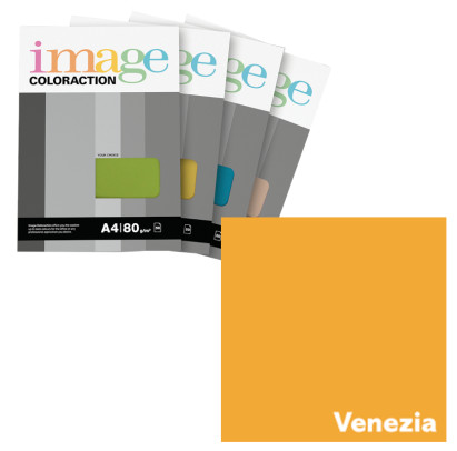 Krāsains papīrs A4, 50 loksnes, 80g/m2, gaiši oranža krāsa, Image Coloraction