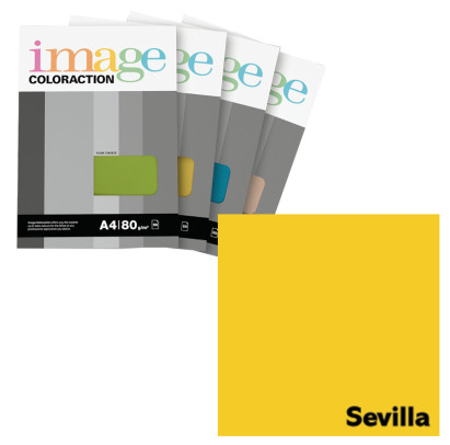 Krāsains papīrs A4, 50 loksnes, 80g/m2, tumši dzeltena krāsa, Image Coloraction