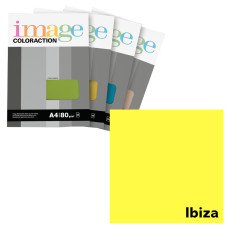 Krāsains papīrs A4, 50 loksnes, 80g/m2, neona dzeltena krāsa, Image Coloraction